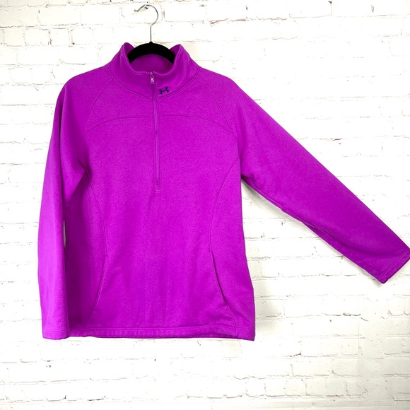 Under Armour Tops - 🔥CCO SALE! |•UNDER ARMOUR•| Magenta Soft Heavy Fleece 1/2 Zip Pullover